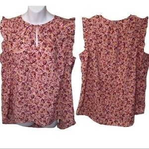 Kaari Blue Pink  and Yellow Floral Top